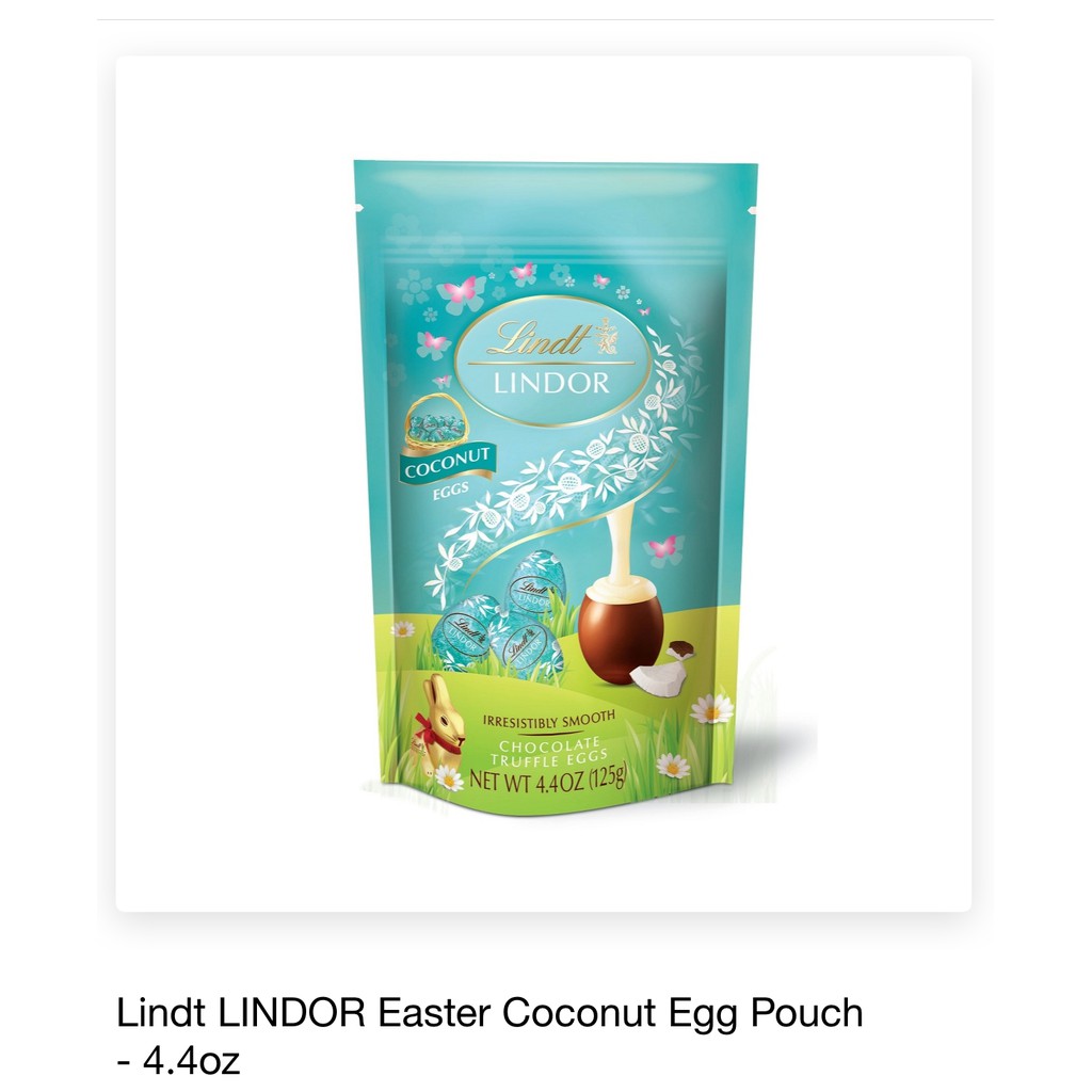 Lindt LINDOR Easter Coconut Egg Pouch 瑞士蓮復活節蛋限量款-椰蓉巧克力125g