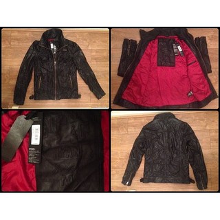 跩狗嚴選 極度乾燥 Superdry Ryan 經典款 合身版型 真皮 皮衣 brad 騎士 牛皮 外套 黑紅 撞色