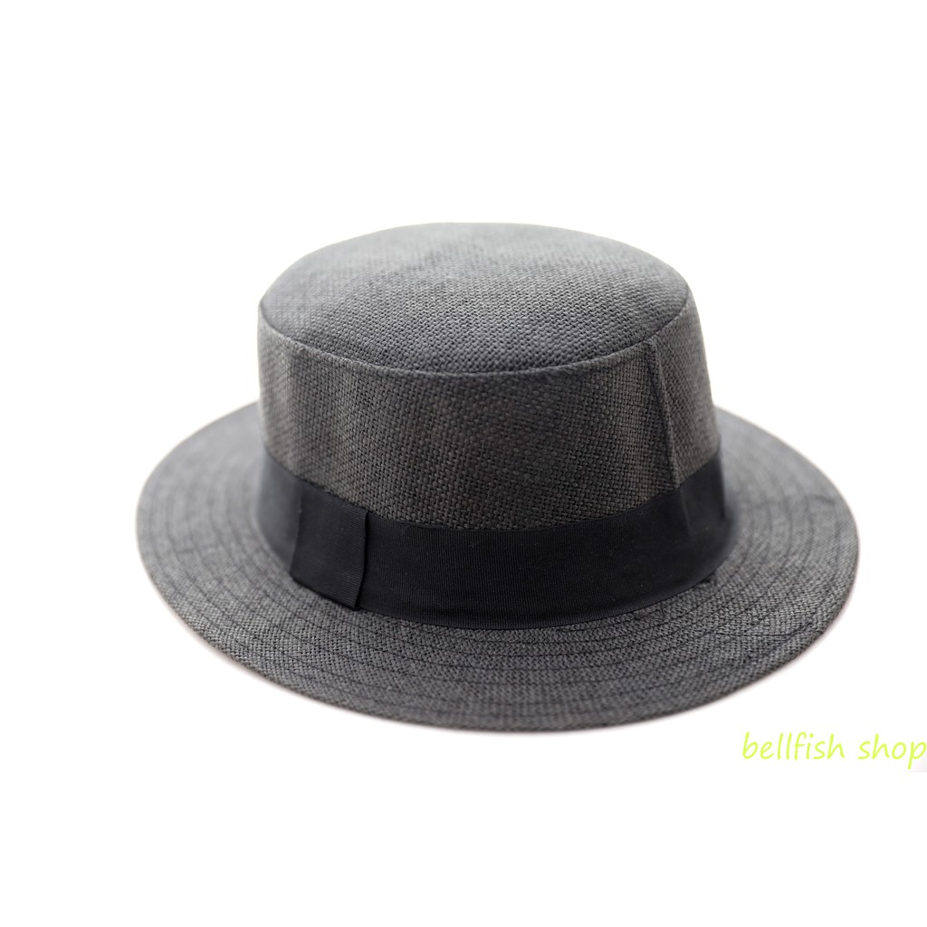 [極新] 黑色 圓頂帽 簡潔蝶結 透氣