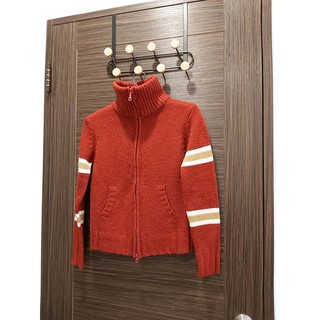 紅色高領毛衣外套 毛衫 針織 毛外套 短外套 保暖