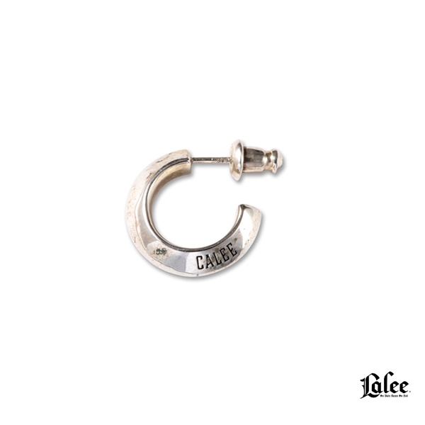 GOODFORIT/日本Calee Logo Roll Pierce圈型純銀手工耳環(單只/純銀款)