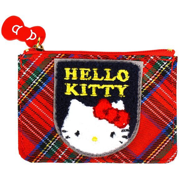 日本進口 HELLO KITTY 蘇格蘭風系列 零錢包。鑰匙包。皮夾