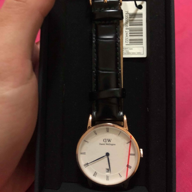 Dw手錶34mm藍針鱷魚皮壓紋皮錶帶 蝦皮購物