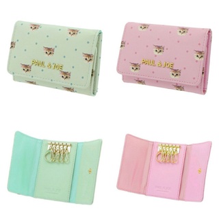 日本代購 Paul&Joe 貓咪 櫻花粉色 薄荷綠 鑰匙包 卡片包