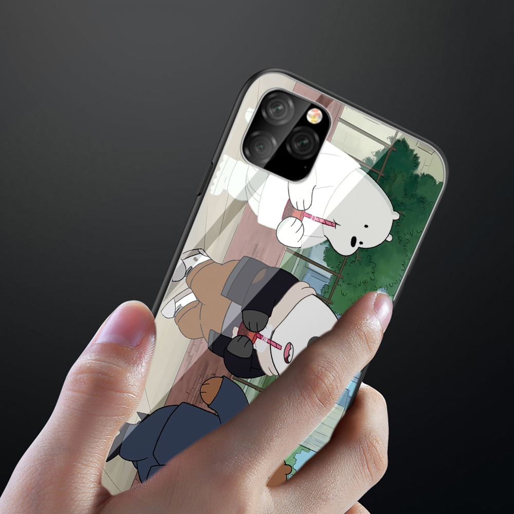 可愛的我們裸熊iphone Se 6 6s 7 8 Plus Xs 11 Pro Max X Xr 鋼化玻璃軟包 蝦皮購物