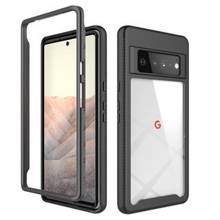 Google Pixel 6 / Pixel 6 Pro 全身透明透明保險槓防震混合裝甲手機保護套
