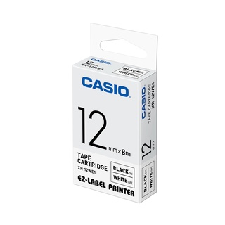 卡西歐 CASIO / XR-12WE1 / 白底黑字標籤色帶 [ 官方直營 ]
