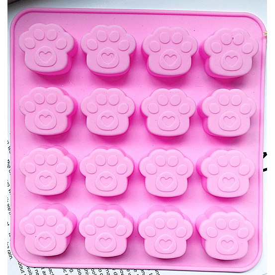 16孔  貓爪 製冰盒 熊掌 矽膠模具 皂模 香磚 貓掌 蛋糕模 果凍模 巧克力模 冰塊模型