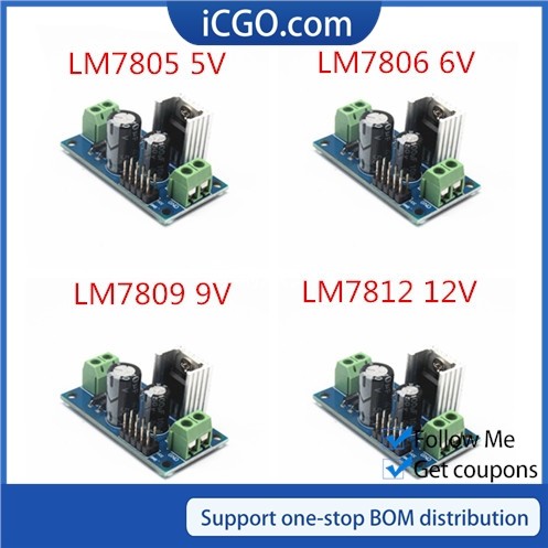 Lm7805 Lm7806 Lm7809 Lm7812 Dc/交流電壓控制電源模塊5 V 6V 9V 12V輸出最大1.