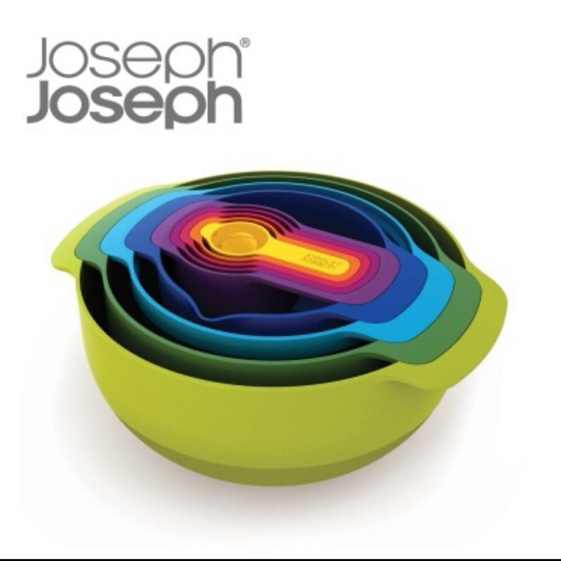 英國Joseph Joseph 量杯打蛋盆9件組 廚房好幫手 美感 收納佳