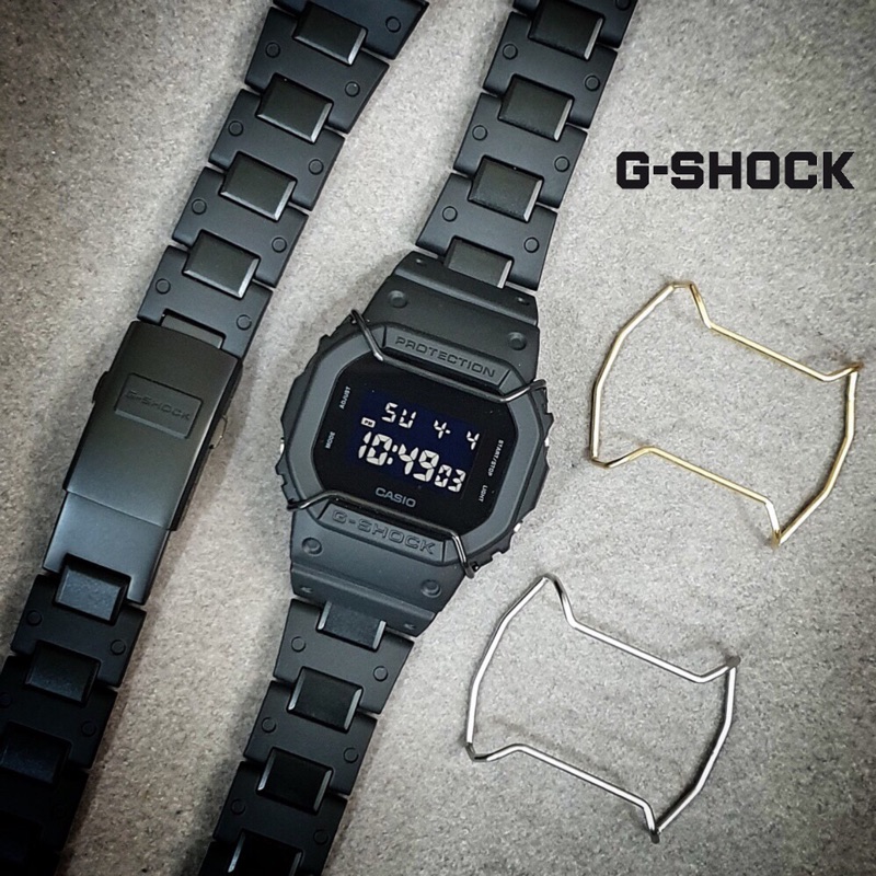 G-SHOCK改裝品/5600系列專屬#防撞保護器/金/銀/黑(只販售護框，不包含照片中手錶)