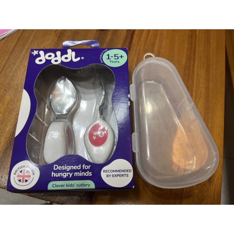 （二手）正貨 英國 doddl 2件組 人體工學兒童學習餐具2件組（叉子/湯匙）