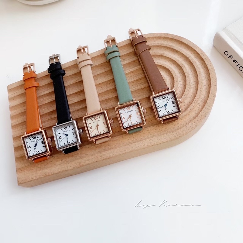 韓國品牌 新品 韓國品牌 STACCATO 公司貨 知性方框手錶