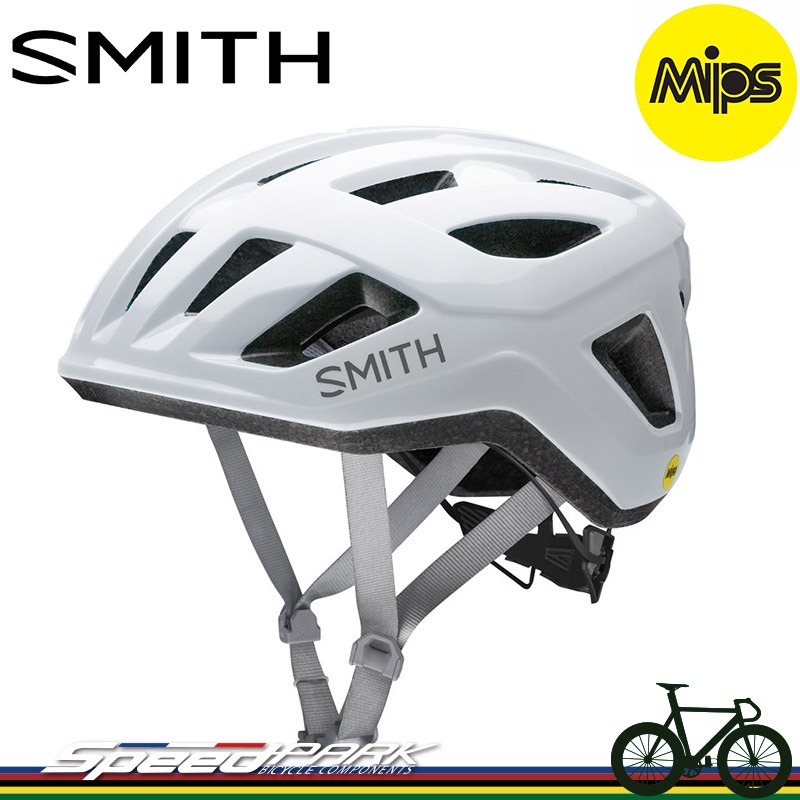 【速度公園】美國 SMITH Signal MIPS 自行車安全帽 『亮面白』 21通風孔 可放置太陽眼鏡 M/L