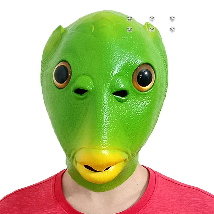 魚面具 魚頭 綠魚頭 魚人 怪魚 魚類 喝水魚 綠魚 面具 全罩 抖音 萬聖節 尾牙 變裝 頭套 cosplay COS