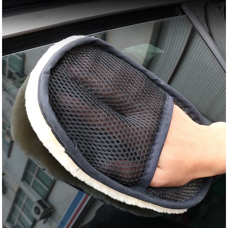 【台灣現貨】洗車手套 羊毛絨 擦車刷 打蠟 加厚手套 車用清洗工具 清潔用品 羊毛手套 鍍膜 鋼圈清洗 打蠟棉 汽車美容