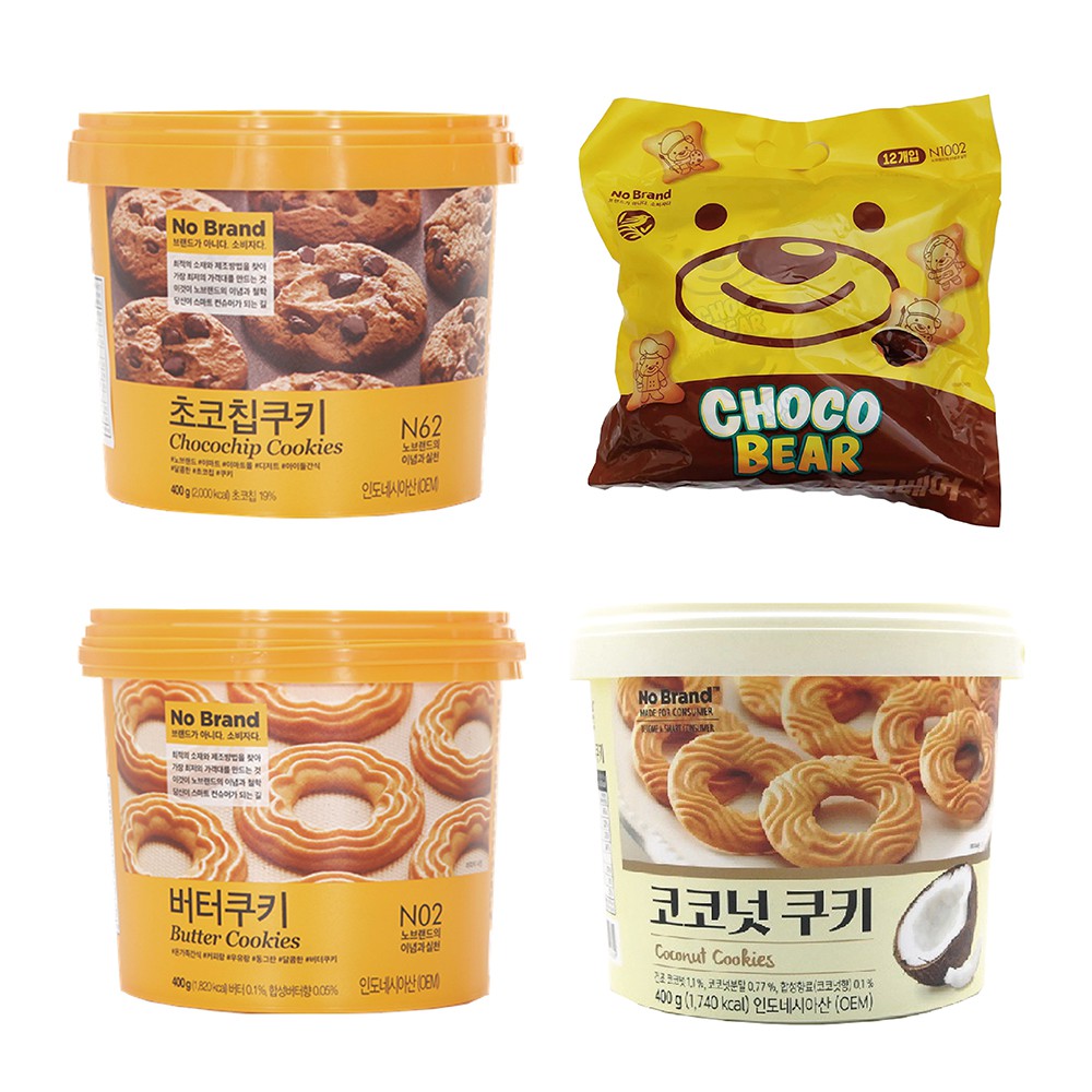 【蝦皮特選】No Brand 餅乾 (奶油曲奇餅/巧克力豆餅/椰子曲奇餅/可可熊餅乾)