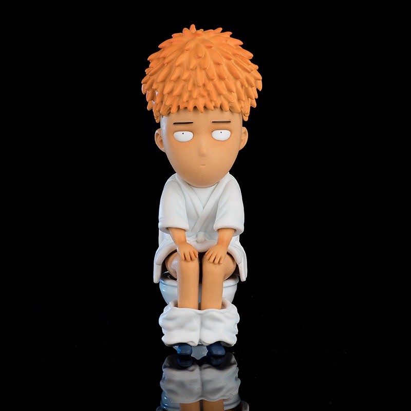 ⚡現貨免運⚡Nicoleの百寶箱【新店促銷 一拳超人】動漫 GK 馬桶琦玉 坐姿琦玉老師禿頭 頭髮可脫 公仔模型盒裝手辦