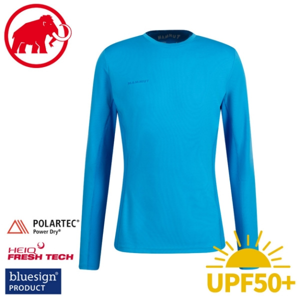 【MAMMUT 瑞士 男 Sertig Longsleeve排汗長袖《龍膽花》】1016-00020/排汗衣/悠遊山水