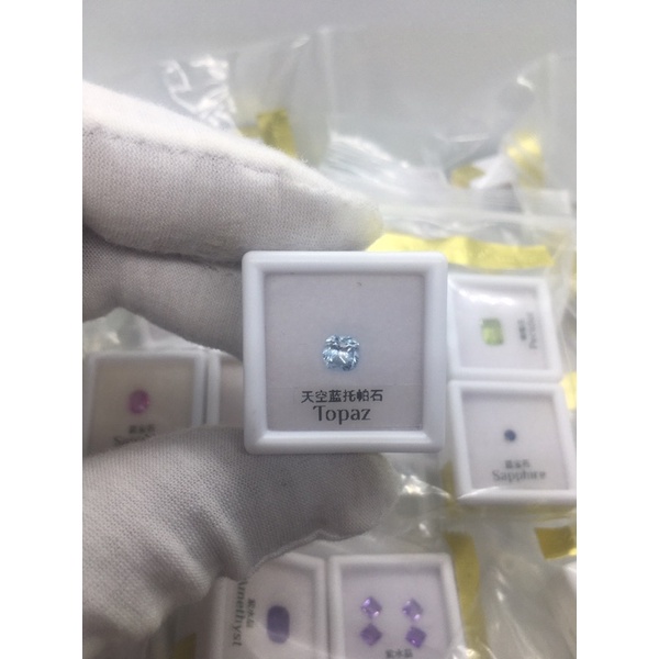 Aqua Jewelry 天然天空藍托帕石(Topaz)裸石切割戒面（5*5mm）彩色寶石裸石批發