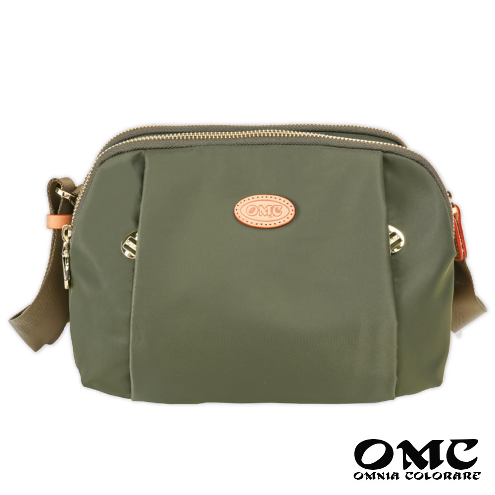 【OMC】日雜風休閒三主袋側背斜背包-綠色