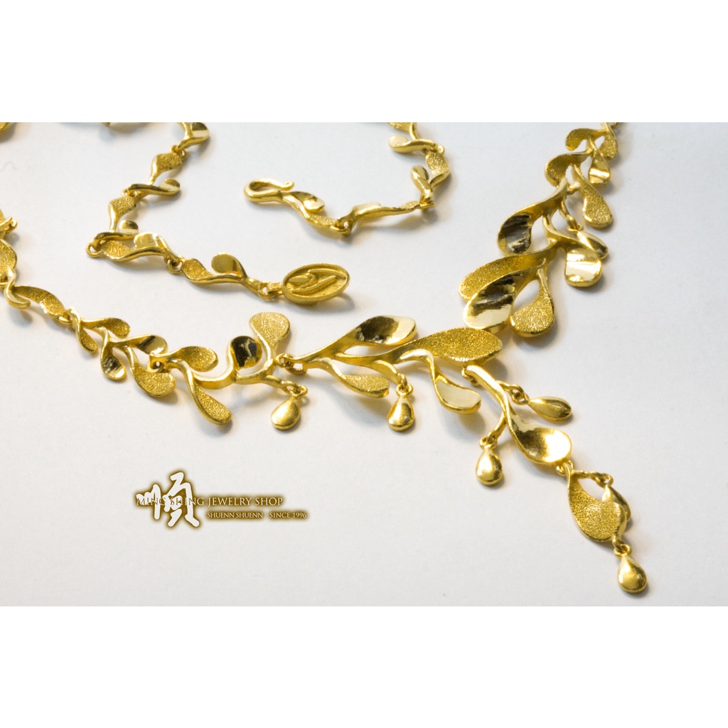 順順飾品--純金項鍊--藝術花瓣項鍊┃重8.78錢.長40公分