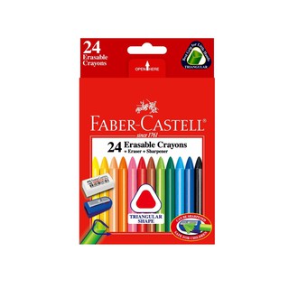 德國 Faber-Castell 輝柏 122624 三角擦擦蠟筆 (24色)