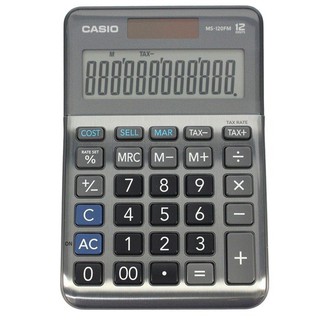 CASIO 卡西歐 MS-120FM 桌上型計算機 12位數 /一臺入 太陽能稅率大字幕金屬面版 稅務計算