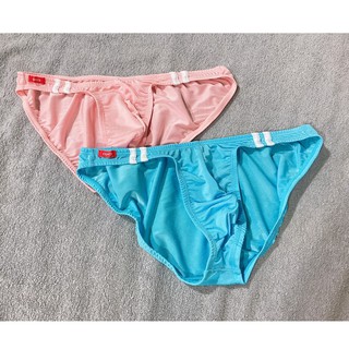 AK推酷 請看總表 出清划算高CP值GX3 L~XXL 絲滑素麵粉藍/嫩粉 雙槓細邊V形印花小三角 U凸立體囊袋男內褲