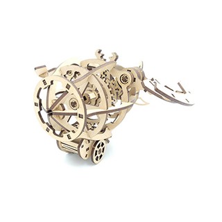 【EAVO】DIY材料包-手推玩具系列(飛行船)3D立體木質拼圖拼板 禮品 拼裝模型 齒輪傳動