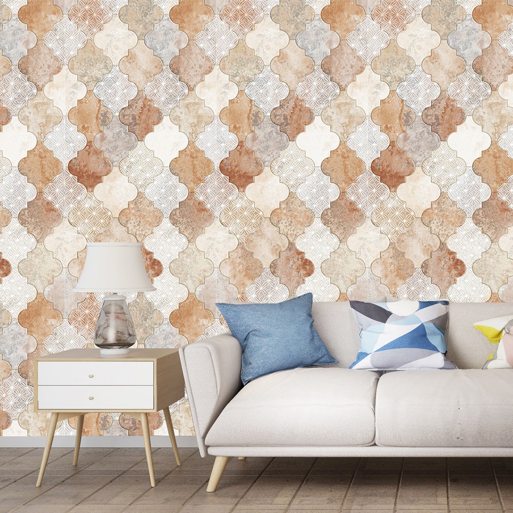 300cm 復古菱形花紋自粘觸感壁紙 家居客廳臥室兒童房翻新裝飾牆貼 家具貼紙 蝦皮購物