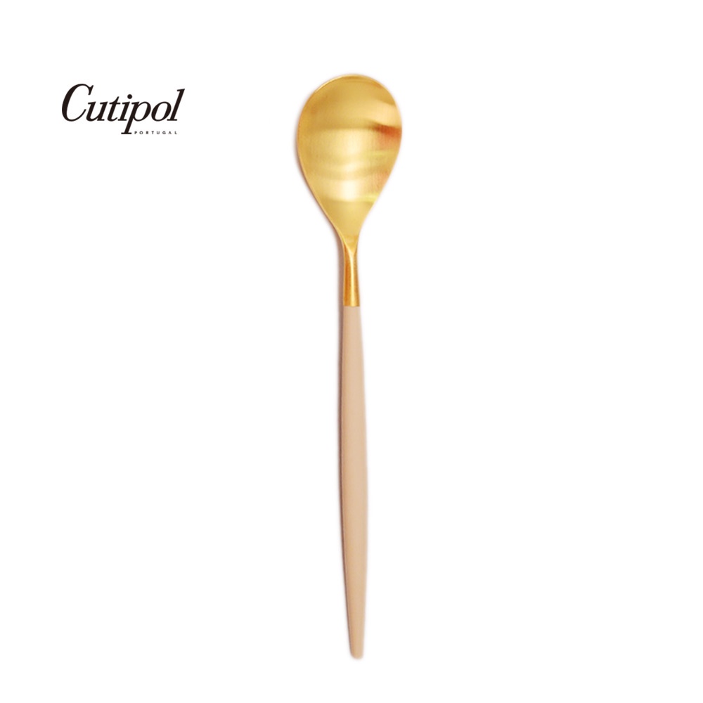【Cutipol】全新MIO系列-奶茶金霧面不銹鋼-點心匙 葡萄牙手工餐具