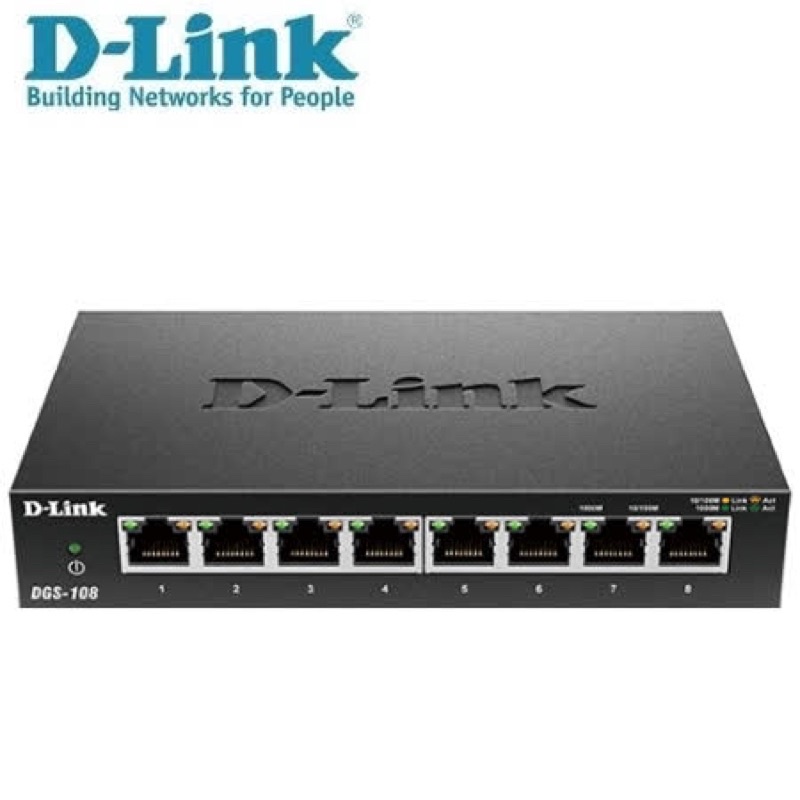 全新品限量出清免運費原廠保D-Link 友訊 DGS-108 (NEW) 8埠GE金屬外殼桌上型網路交換器