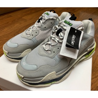 Balenciaga Triple S 灰/螢光綠 46