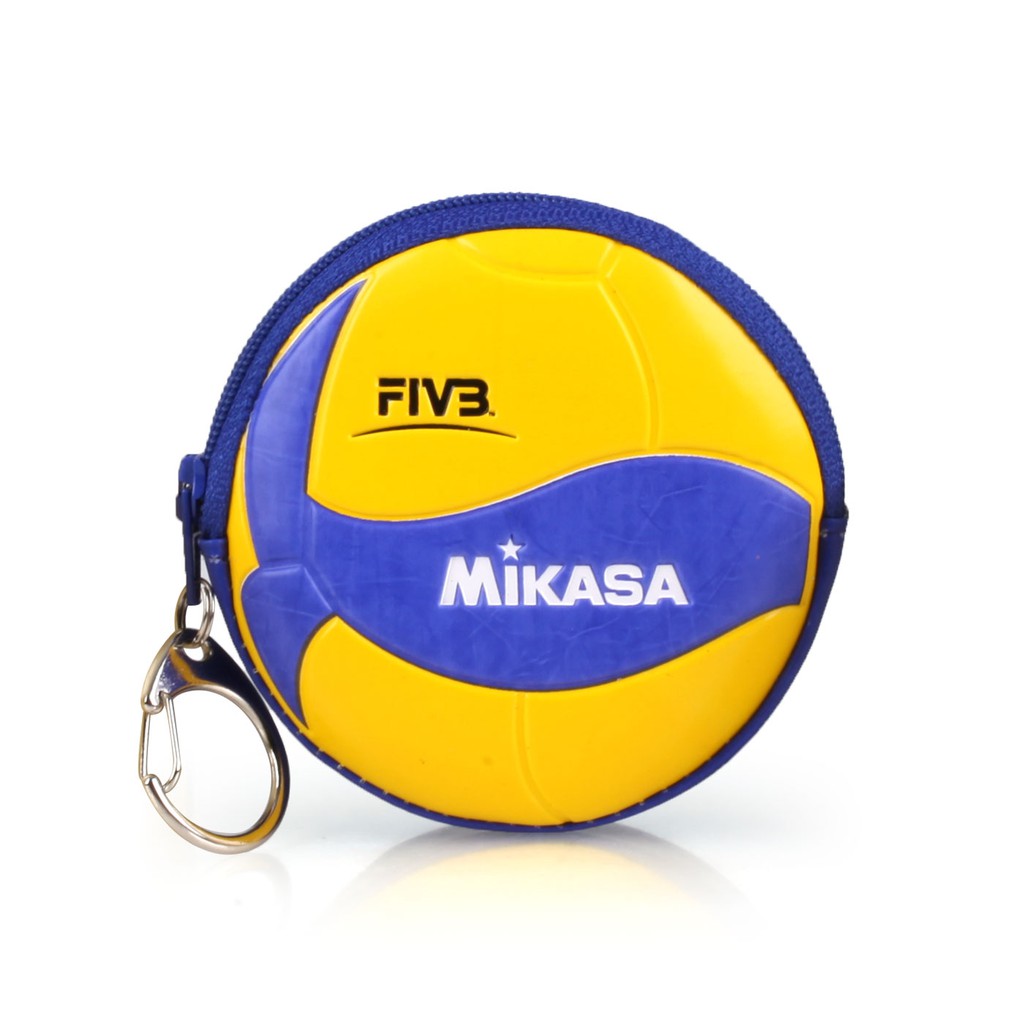 MIKASA 零錢包(鑰匙扣 排球 黃藍 MKAC-CP200W