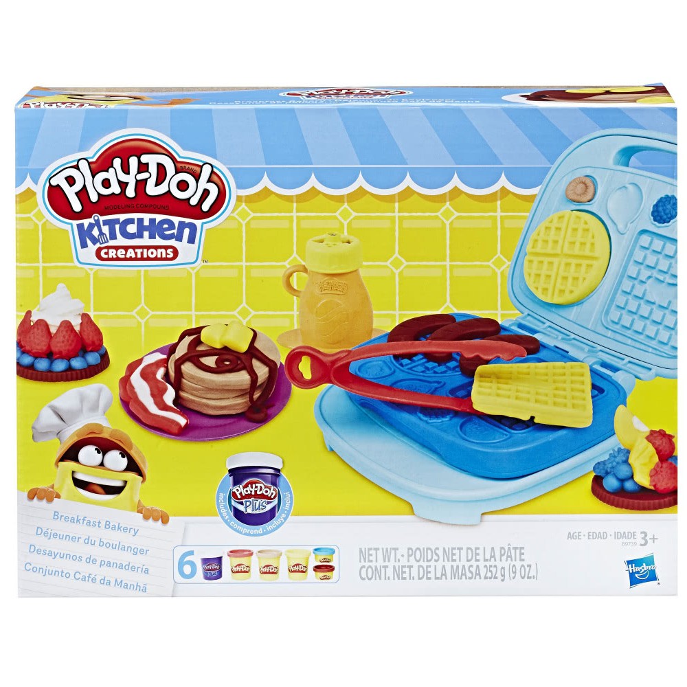 Play-Doh 培樂多 廚房系列 鬆餅早餐組 + 閃亮黏土六色黏土組 創意DIY黏土