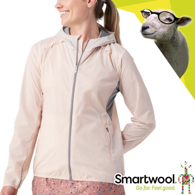 【美國 SmartWool】女款 Merino Sport輕量休閒運動連帽外套.風衣/適登山健行/SW016602 淺粉