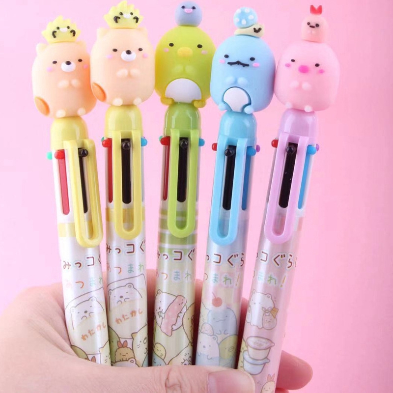 漫時光 角落生物6色圓珠筆原子筆卡通多色按動圓珠筆學生手賬筆可愛白熊炸蝦恐龍學生文具獎品遊戲獎勵批發 蝦皮購物