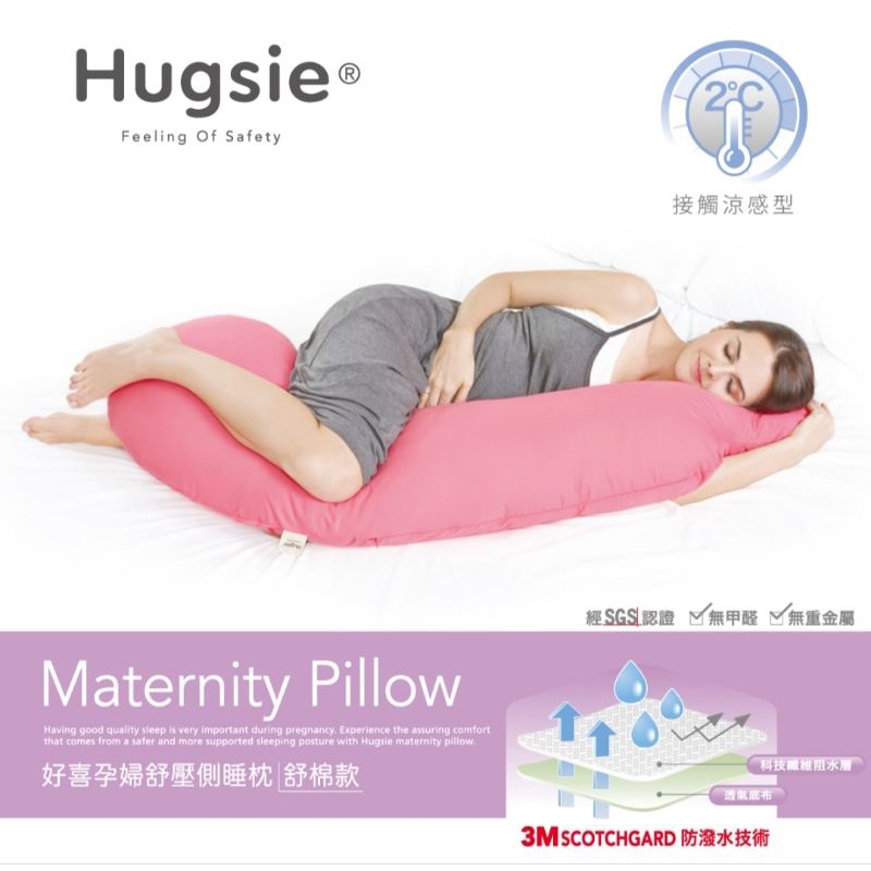 全新Hugsie接觸涼感孕婦枕+安撫秀秀枕套+枕套x2