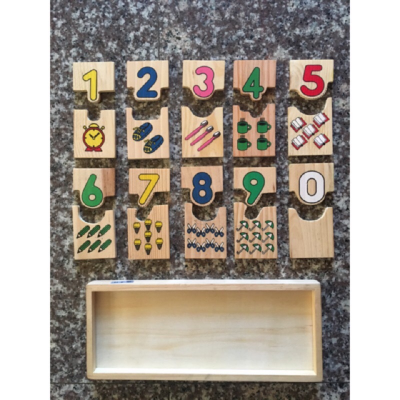 木製二手數字認知及配對教具