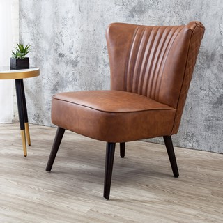 Boden-傑森美式復古風皮沙發單人座椅(暖茶棕色)