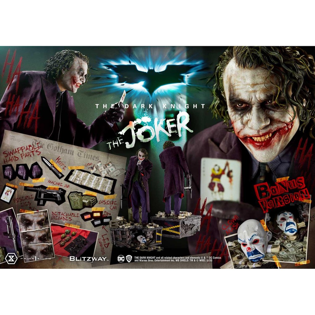 【撒旦玩具 SatanToys】預購 Prime1 Studio 蝙蝠俠：黑暗騎士 小丑雕像 Batman Joker