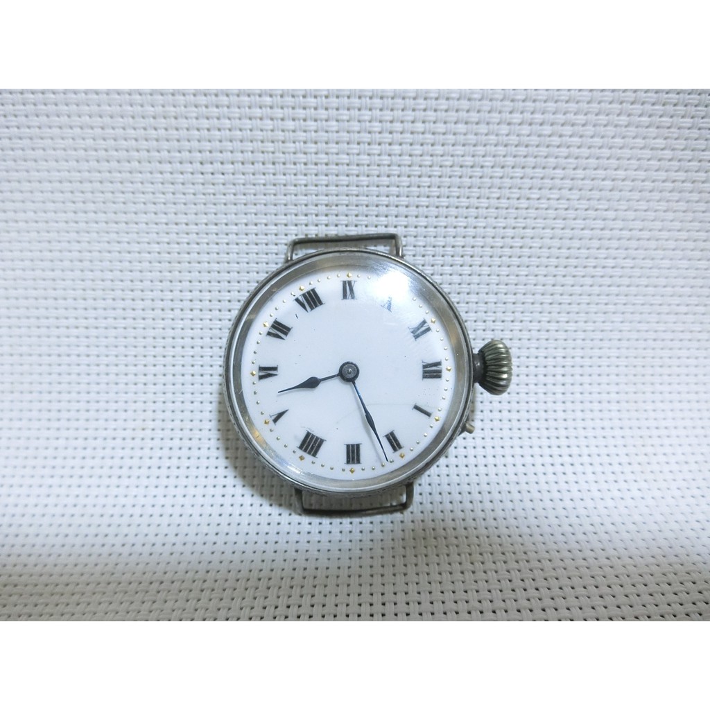(u) 古董純銀雕花 瑞士 GS 機械錶 / 故障零件錶