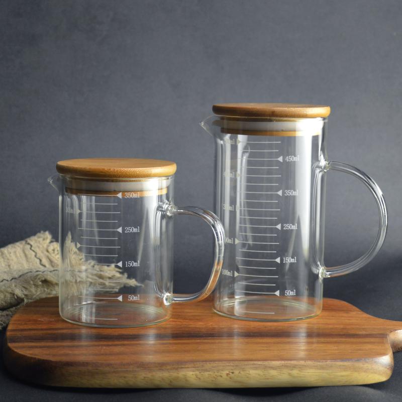 🍺玻璃量杯🍺現貨 無鉛玻璃量杯 帶刻度 家用 耐熱 玻璃杯 帶手柄 可微波爐手沖咖啡分享壺