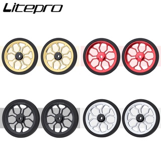 Litepro 自行車易輪鋁合金軸承推輪 82MM 適用於 Brompton