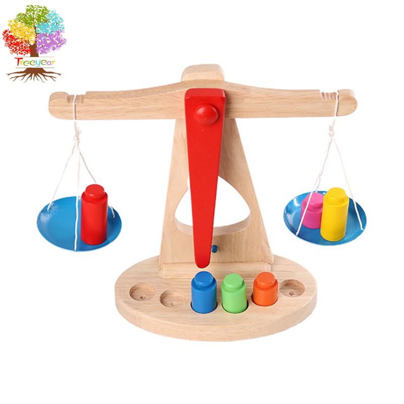 【樹年】蒙特梭利蒙氏教具木製天平秤兒童稱重平衡遊戲寶寶早教智力玩具