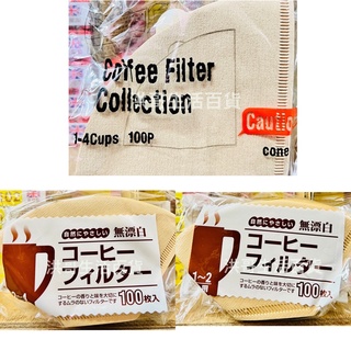 日本 寶馬牌 咖啡濾紙 100入 1-2人 2-4人 1-4杯 梯形咖啡濾紙 扇形咖啡濾紙 無漂白咖啡濾紙