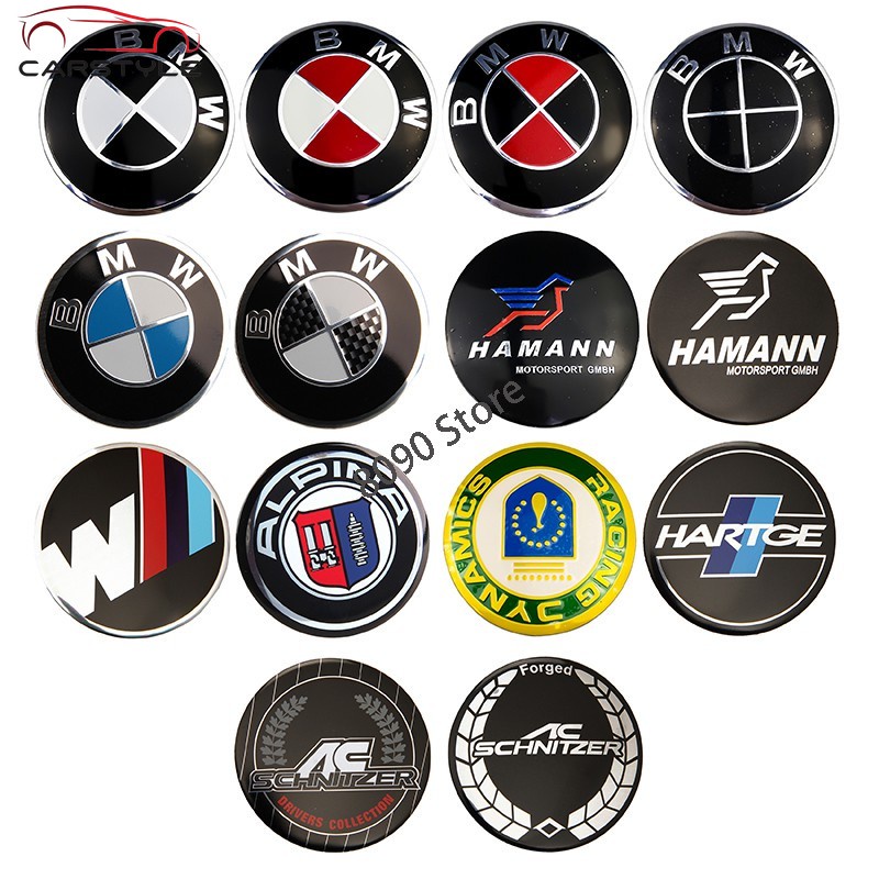 適用於 BMW M Power Alpina AC Hamann Hartge 車輪裝飾的 4 個 56 毫米徽標按鈕