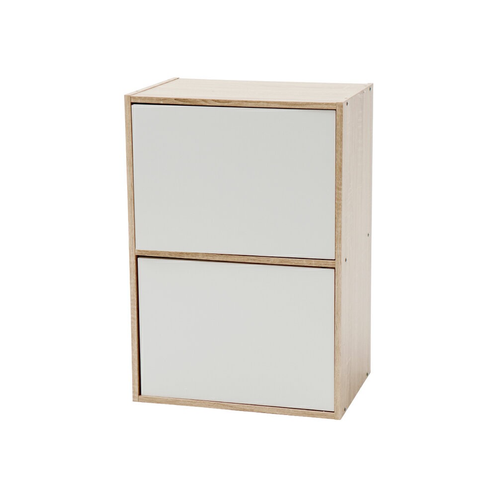 完美主義│Alma日式木紋雙格櫃(兩色) 書櫃 雙格櫃 置物櫃 收納櫃 二格櫃【N0002】