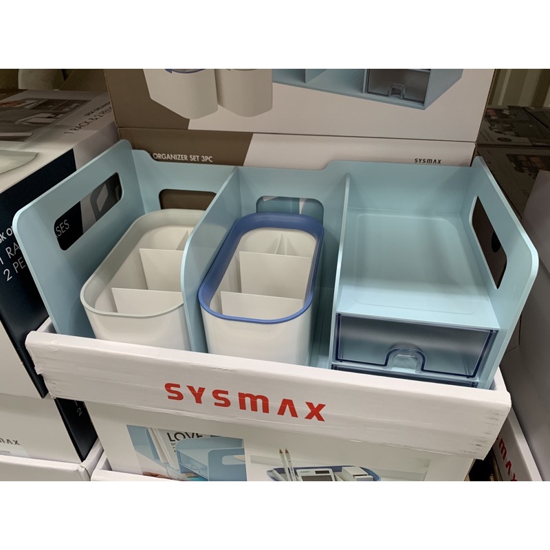 SYSMAX桌上收納盒組 書架+收納盒*2 好市多代購